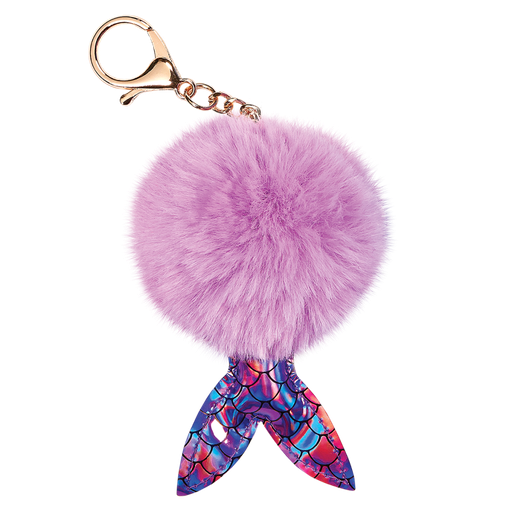 [860-472] Mermaid Furry Pom-Pom Clip Purple