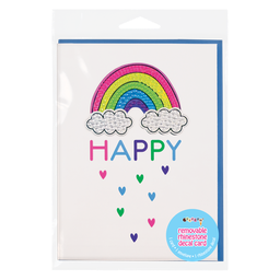 [760-1093] Rainbow Rhinestone Decal Greeting Card