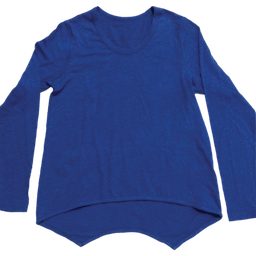 [820-902] Blue High-Low Shirt