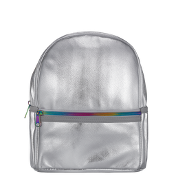 [810-719] Silver Metallic Mini Backpack