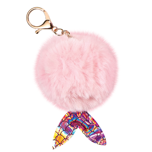 [860-471] Mermaid Furry Pom-Pom Clip Pink