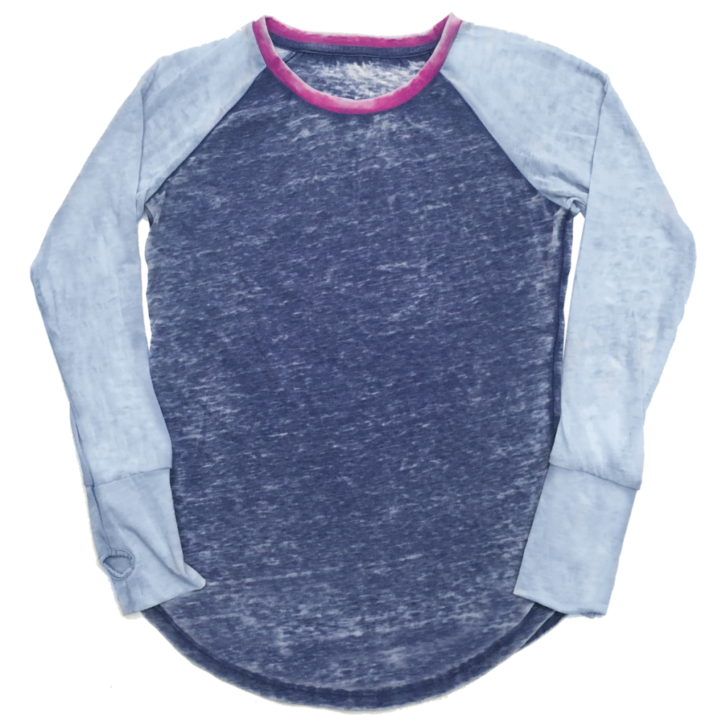 Burnout Blue/Light Blue Baseball Shirt